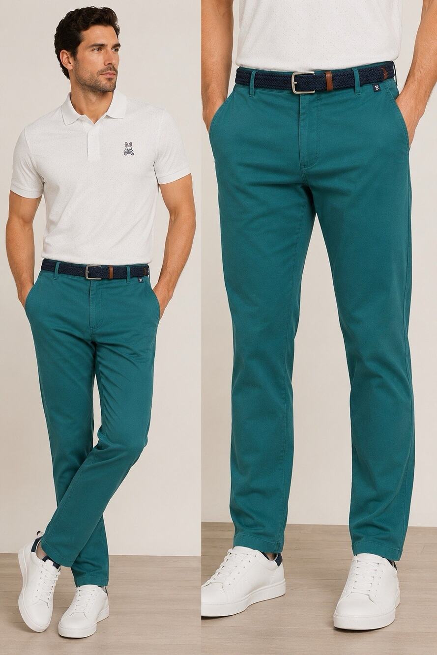 Psycho Bunny Wills Chino Pants Mens 36x33 Cosmic Teal Stretch Trousers $135